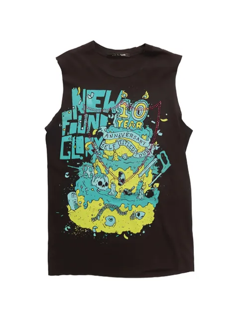 Htc Los Angeles studded graphic-print T-shirt Brown 24WHTTS155