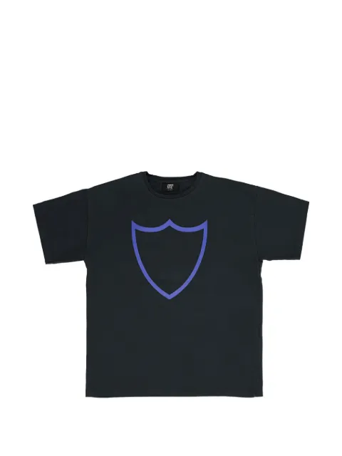 Htc Los Angeles shield-print garment-dyed T-shirt Black 25SHTTS001