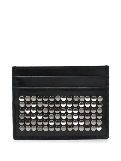 Htc Los Angeles stud-embellished leather card holder Black 26SHTPF002