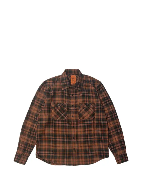 Htc Los Angeles graphic-print checked shirt Orange 25WFHCM002