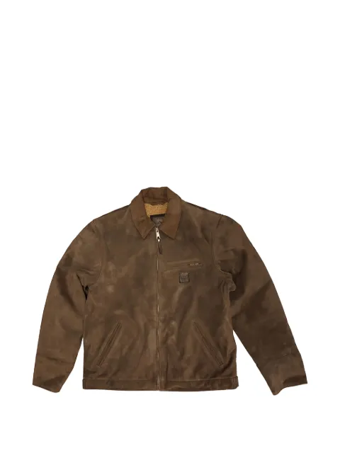 Htc Los Angeles zip-up suede jacket Brown 24WHTGI010
