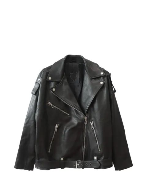 Htc Los Angeles Janis belted leather jacket Black 25WHTGI004