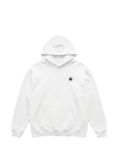 Htc Los Angeles Sun studded distressed hoodie White 26SNCMG006