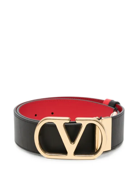 Valentino Garavani VLogo Signature leather belt Black WT0SQ4ZDM