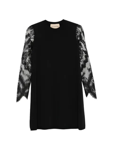Valentino Garavani lace-sleeve mini dress Black BKD15WAC3
