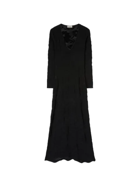 RETORI floral-lace knitted maxi dress Black 04WKNDR132CS06
