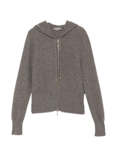 N.Peal Honeycomb zipper hoodie Grey NPW110752