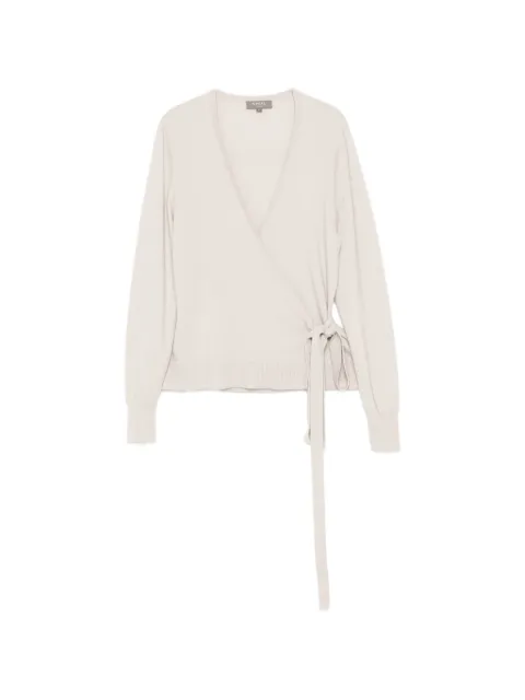 N.Peal Arabella wrap cardigan Neutrals NPW110283