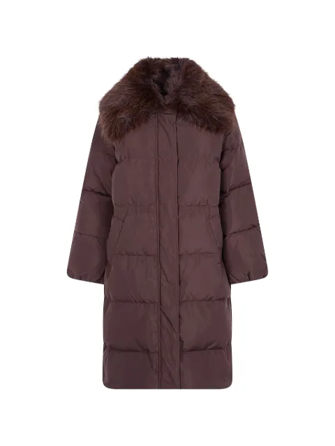 TWINSET faux-fur collar padded coat Brown 262TP2363