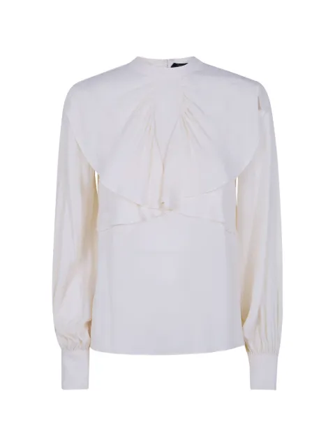 TWINSET ruffled long-sleeve blouse Neutrals 262TP278A