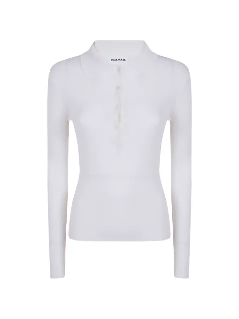 P.A.R.O.S.H. ribbed-knit long-sleeve sweater White D540508LONG