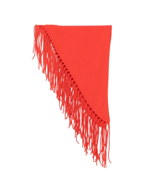 P.A.R.O.S.H. fringe-trim triangular scarf Red D000619WITHOUT