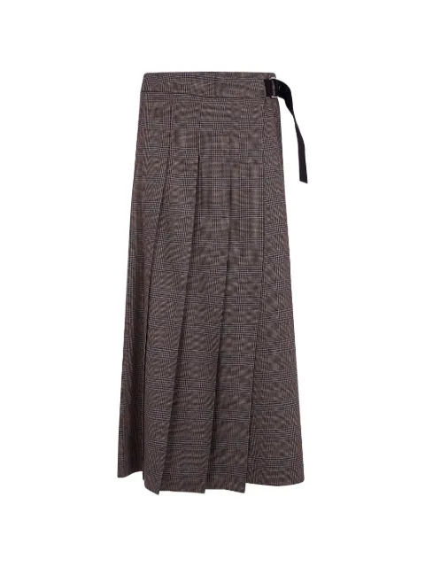 P.A.R.O.S.H. pleated Prince of Wales check midi skirt Brown D621213RILEY