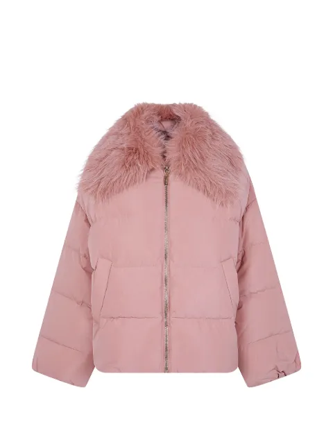 TWINSET faux-fur collar padded jacket Pink 262TP2360