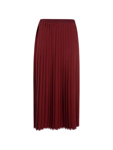 TWINSET pleated logo-waistband midi skirt Brown 262TP2350