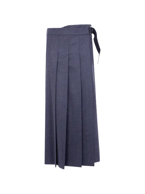 P.A.R.O.S.H. pleated buckle-fastening midi skirt Grey D621213LUDY