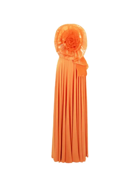 Gemy Maalouf strapless floral-appliqué dress Orange EDPF231838LD