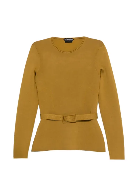 TOM FORD belted long-sleeve sweater Neutrals MAK1494YAX1085