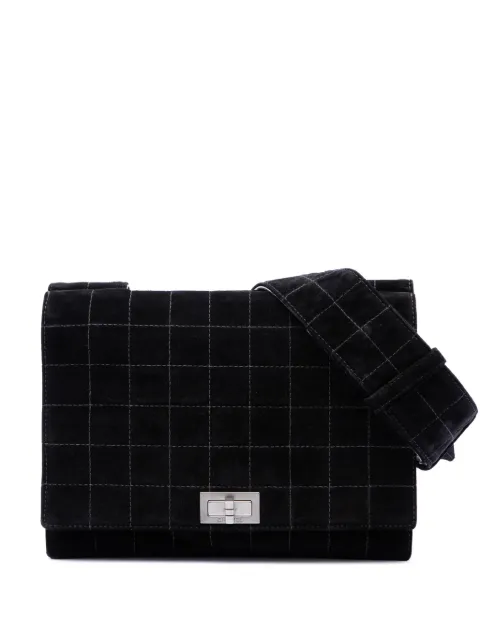CHANEL Pre-Owned 2002-2003 Chocolate Bar Suede Reissue 2.55 Single Flap crossbody bag Black KO6EG6W6UEUGUNB0