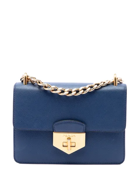 Prada Pre-Owned 2013-2026 Saffiano Turnlock Chain crossbody bag Blue VPCP65JWPG6VD3N3