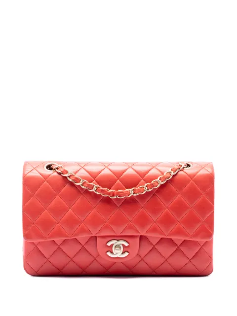 CHANEL Pre-Owned 2009-2010 Medium Classic Lambskin Double Flap shoulder bag Orange UCRAPEZK7LM7C4GM