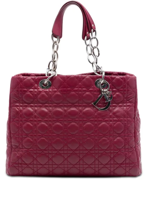 Christian Dior Pre-Owned 2011 Large Lambskin Cannage Lady Dior Soft Shopping tote bag Red I3C6JVRLJ57XN174