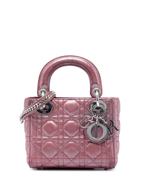 Christian Dior Pre-Owned 2015 Mini Iridescent Lambskin Cannage Lady Dior satchel Pink TIAS1OCPLADNH4BT
