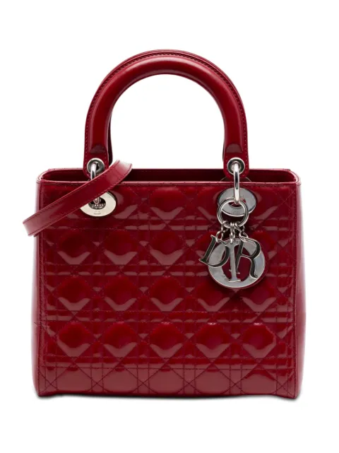 Christian Dior Pre-Owned 2012 Medium Patent Cannage Lady Dior satchel Red SGCI6DX5U9PS8QWZ