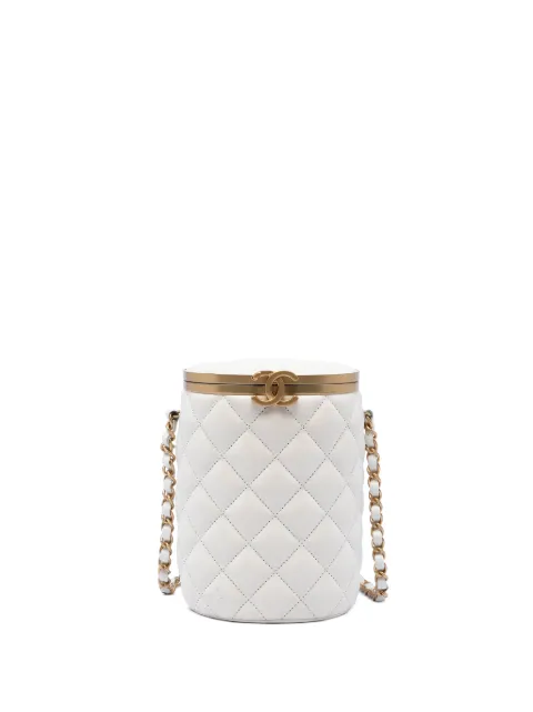CHANEL Pre-Owned 2021-2026 Small Quilted Lambskin Crown Box Bag crossbody bag White RKH2C285M5QHGKTI