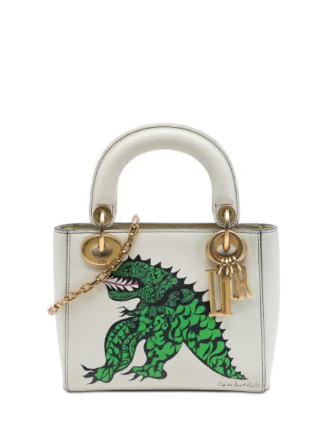 Christian Dior Pre-Owned 2017 Limited Edition Niki De Saint Phalle Mini Calfskin Dragon Lady Dior satchel White BGLO05G465RMQR8S