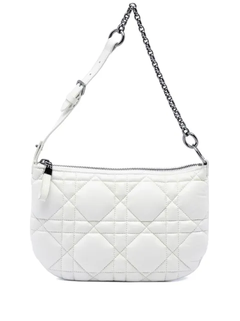 Christian Dior Pre-Owned 2022 Mini Calfskin Macrocannage Dior Caro Tulip Bag shoulder bag White PQH8MI1MPWS5QMJ1