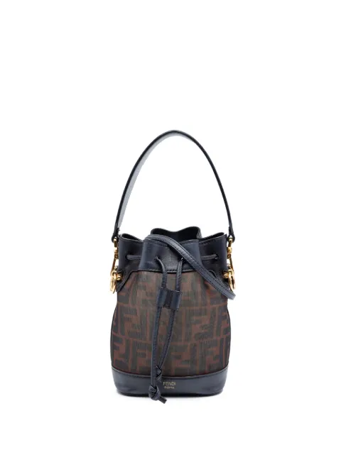 Fendi Pre-Owned 2010-2026 Mini Zucca Mesh Mon Tresor Bucket Bag satchel Brown 5KN22WW62KMQBPMC