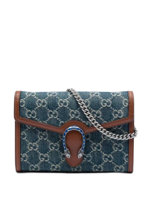 Gucci Pre-Owned 2016-2026 GG Denim Dionysus Wallet on Chain crossbody bag Blue 470AWUAU9OGRN1BP