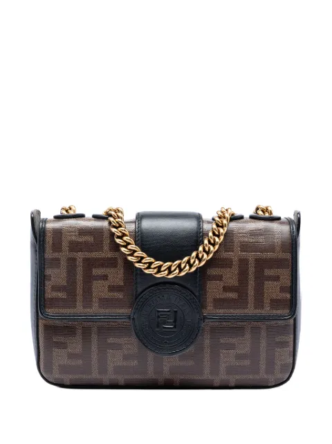 Fendi Pre-Owned 2010-2026 Mini FF 1974 Glazed Fabric Stamp Patch crossbody bag Brown 329GQM9S5OXPA3YA