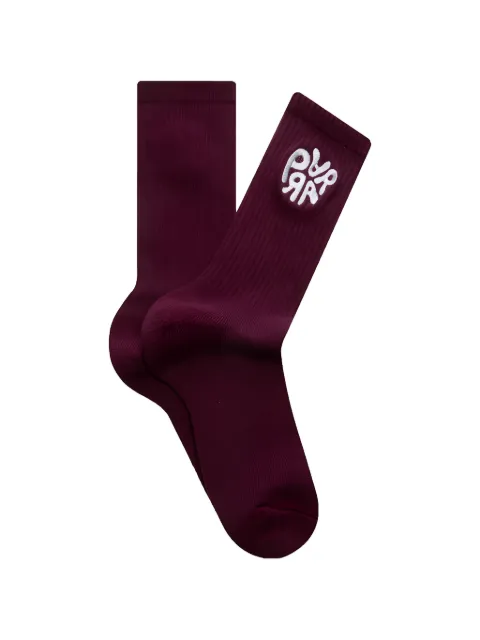 BY PARRA 1976 logo-embroidered ribbed socks Purple 55475