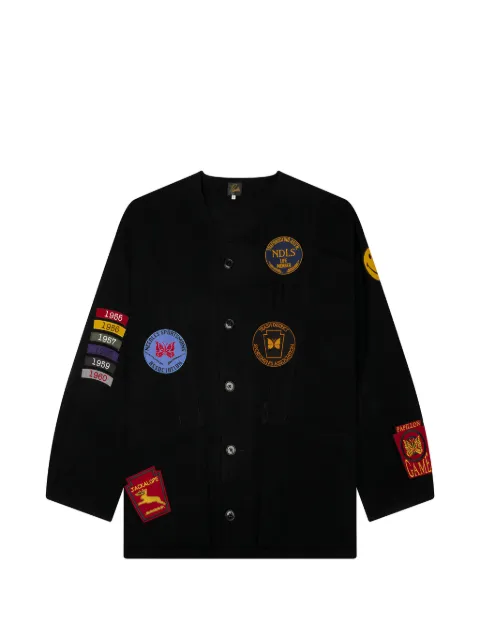 Needles Shooting patch-detail waxed jacket Black SX138BBLK