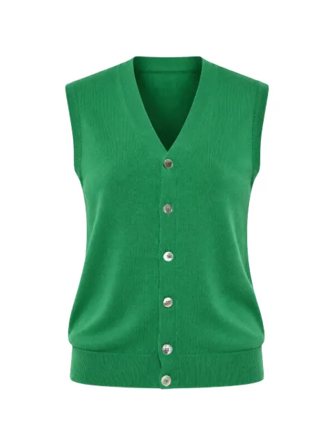 Malo sleeveless V-neck cardigan Green UXJ004F1K02E3244