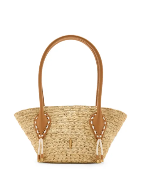Christian Louboutin mini Venus woven raffia tote bag Neutrals 32650086370