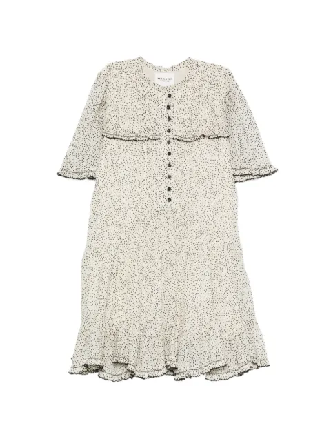 MARANT ÉTOILE Daynia polka-dot ruffled mini dress Neutrals RO1165FAD3J03E