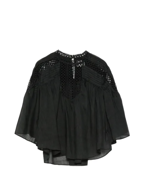 MARANT ÉTOILE Polda crochet-knit pintuck shirt Black HT0902FAD3J04E