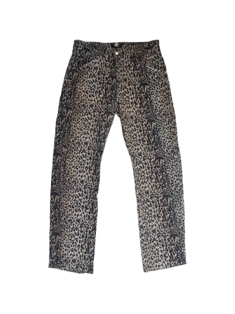 Htc Los Angeles leopard-print loose-fit jeans Black 24WFHPA003
