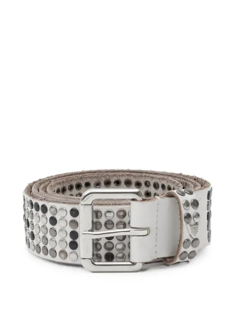 Htc Los Angeles stud-embellished leather belt White 24WHTCI025