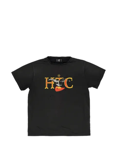 Htc Los Angeles Eagle distressed graphic-print T-shirt Black 25SHTTS002