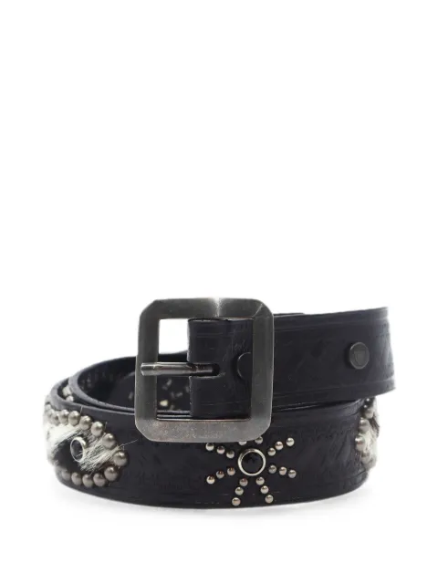 Htc Los Angeles stud-embellished embossed leather belt Black 26SHTCI018