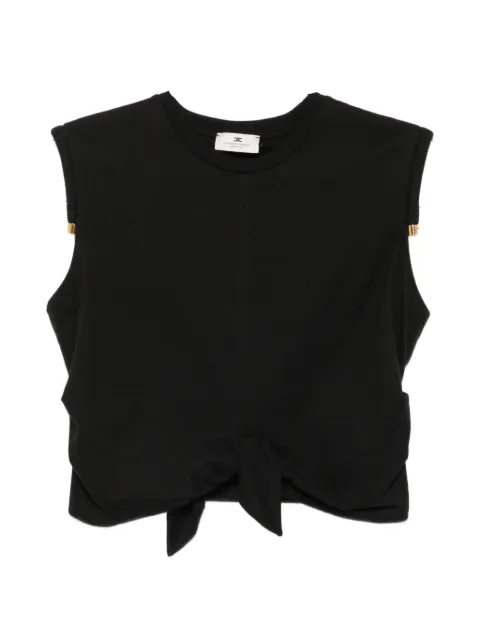 Elisabetta Franchi knot-detail sleeveless T-shirt Black MA00766E2