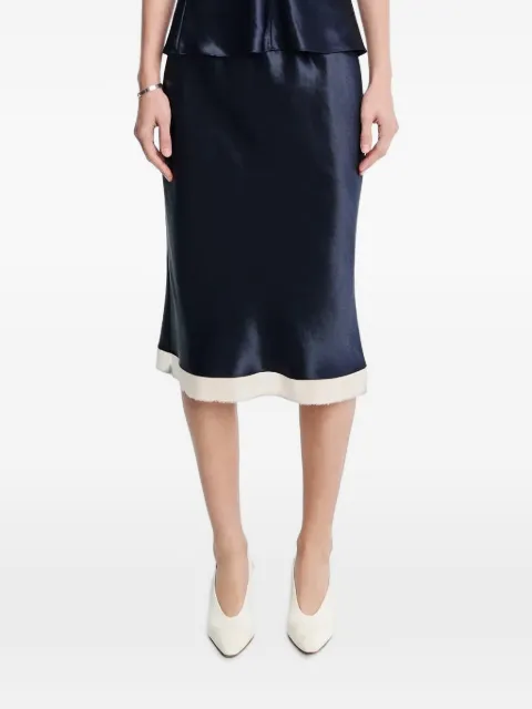 Maria McManus bias-cut frayed midi skirt Blue SK016LNSTNVY