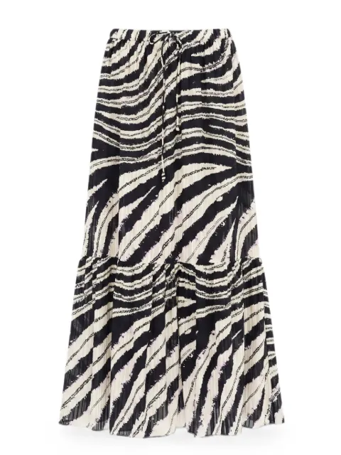 Ulla Johnson Olina shibori-print midi skirt Black PF260314