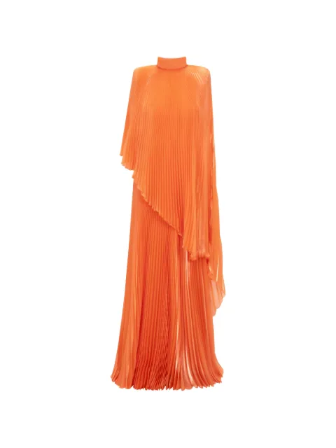 Gemy Maalouf pleated asymmetric dress Orange EDPF231837LD