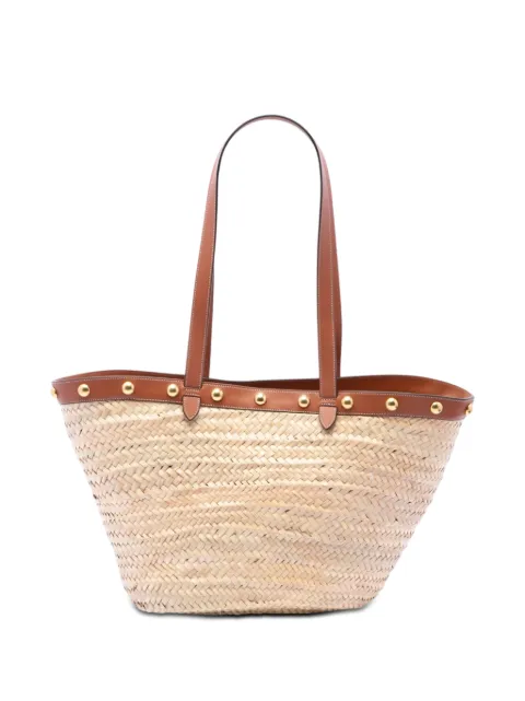 Celine Pre-Owned 2019 Large Raffia Classic Studded Panier tote bag Neutrals 8WD4HGBFL146NIL4