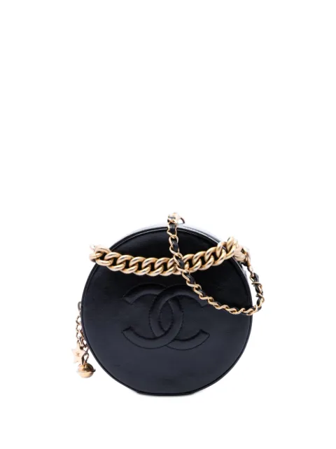 CHANEL Pre-Owned 2018 Glazed Calfskin Round As Earth Evening Bag satchel Black ZPKTMA6F8JF5H26G